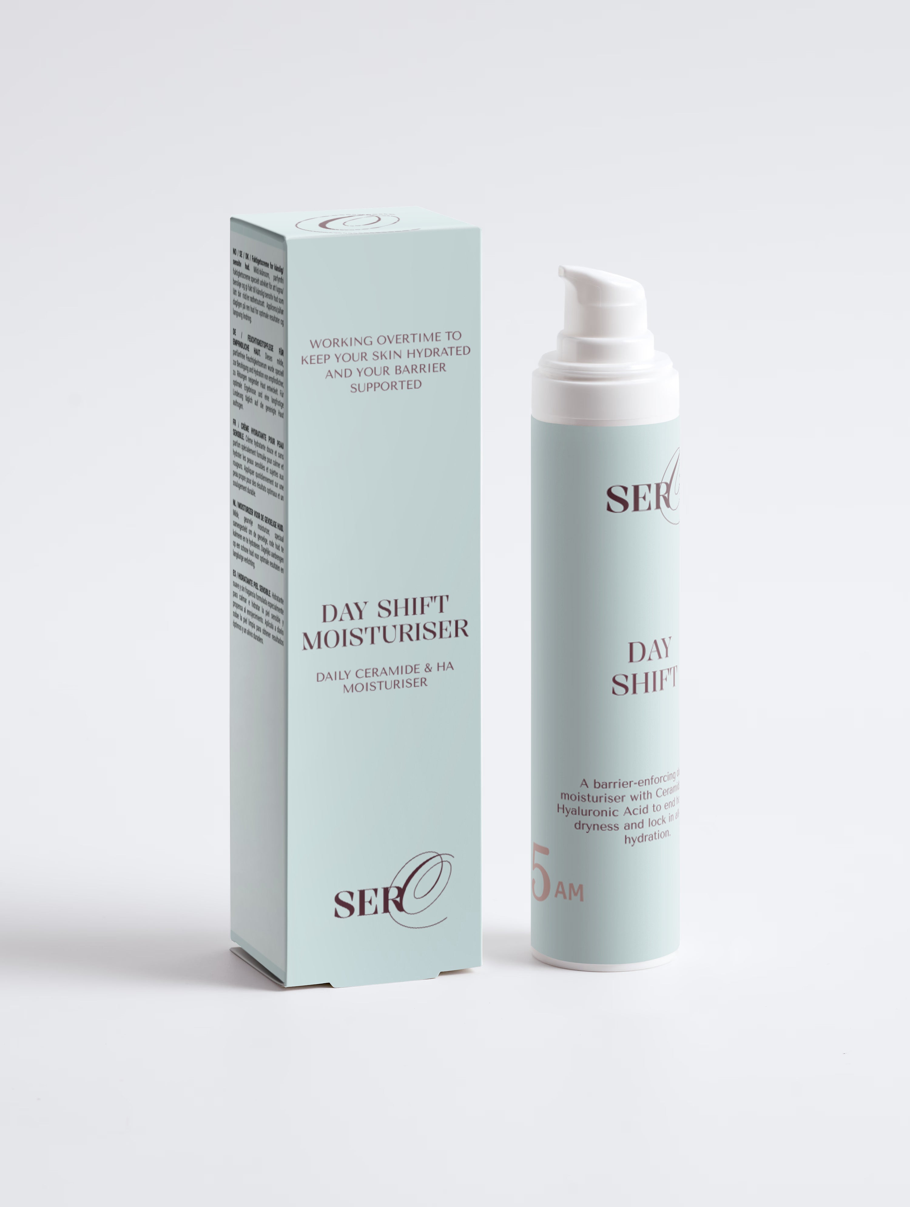 The Day Shift daily ceramide and hyaluronic acid moisturiser by Face by SERO