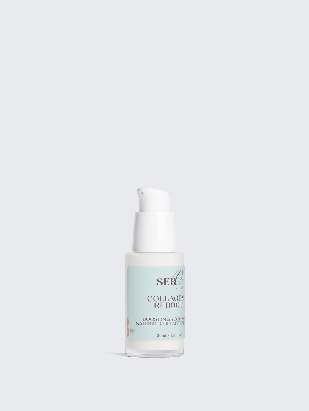 The Collagen Reboot serum with white packaging against clean background