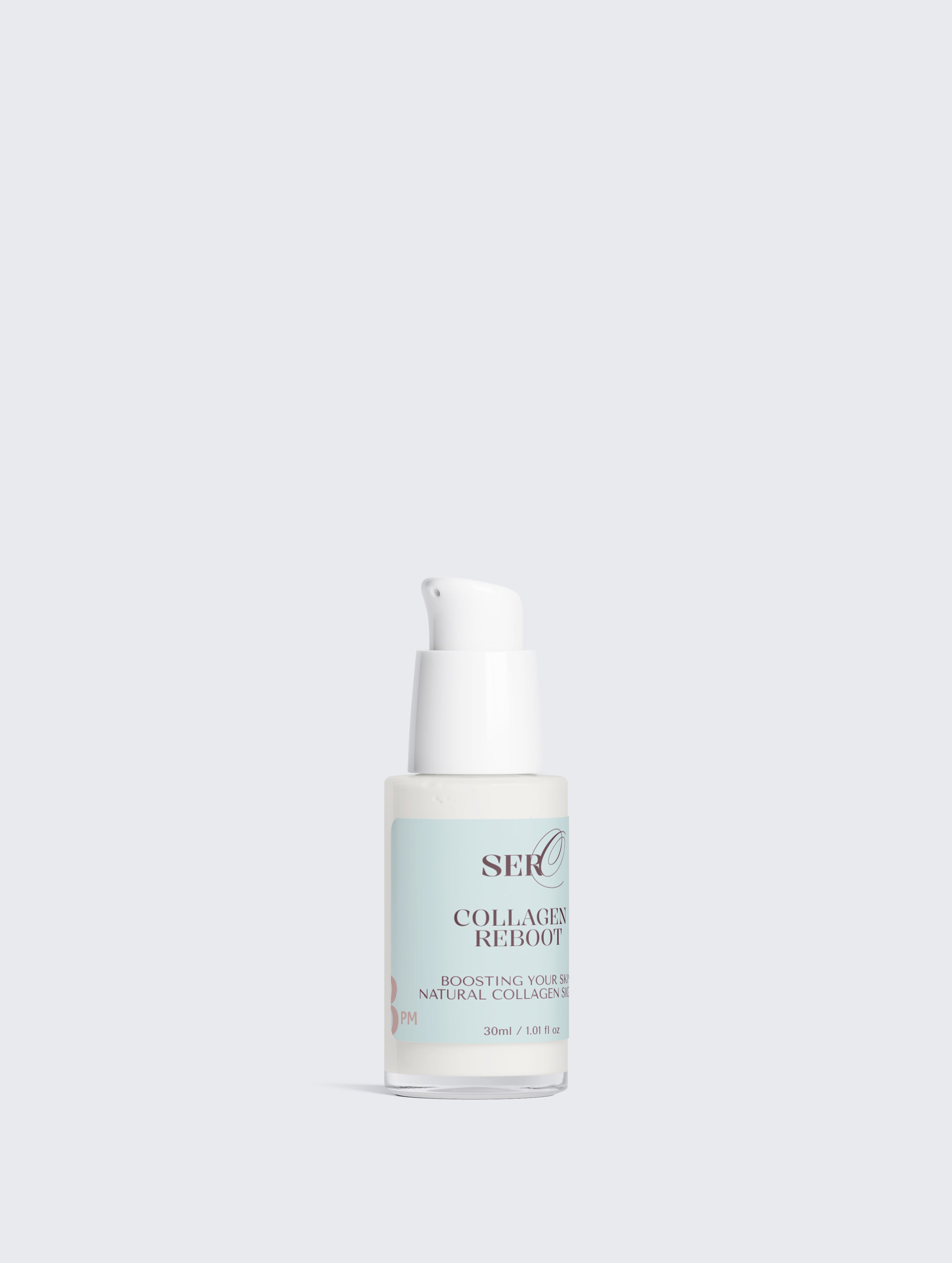 The Collagen Reboot serum with white packaging against clean background