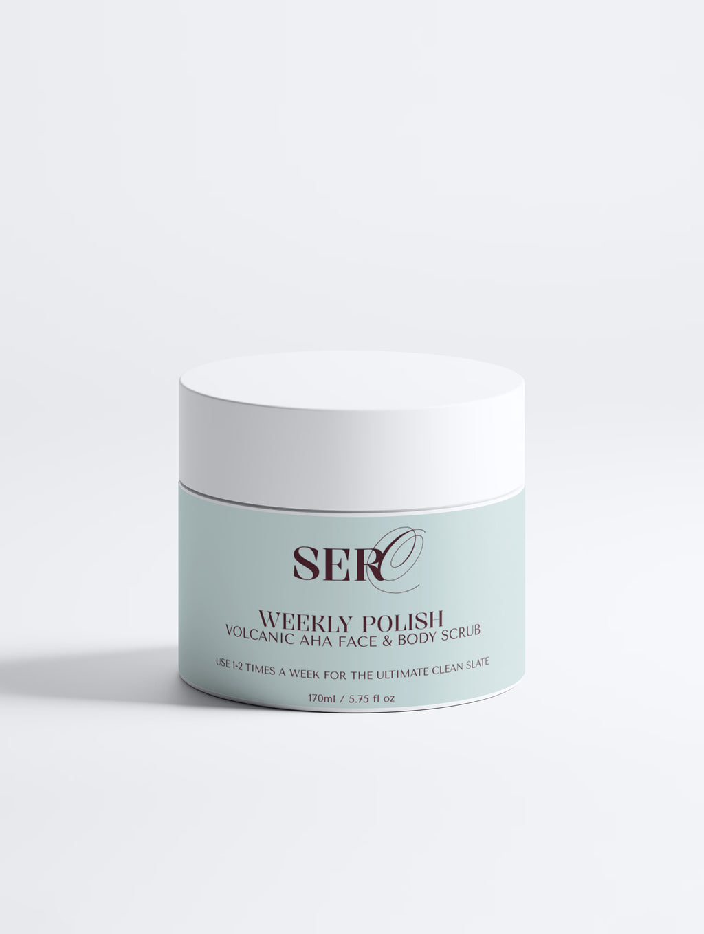 Weekly Polish face and body scrub jar — volcanic sand exfoliator by Face by SERO