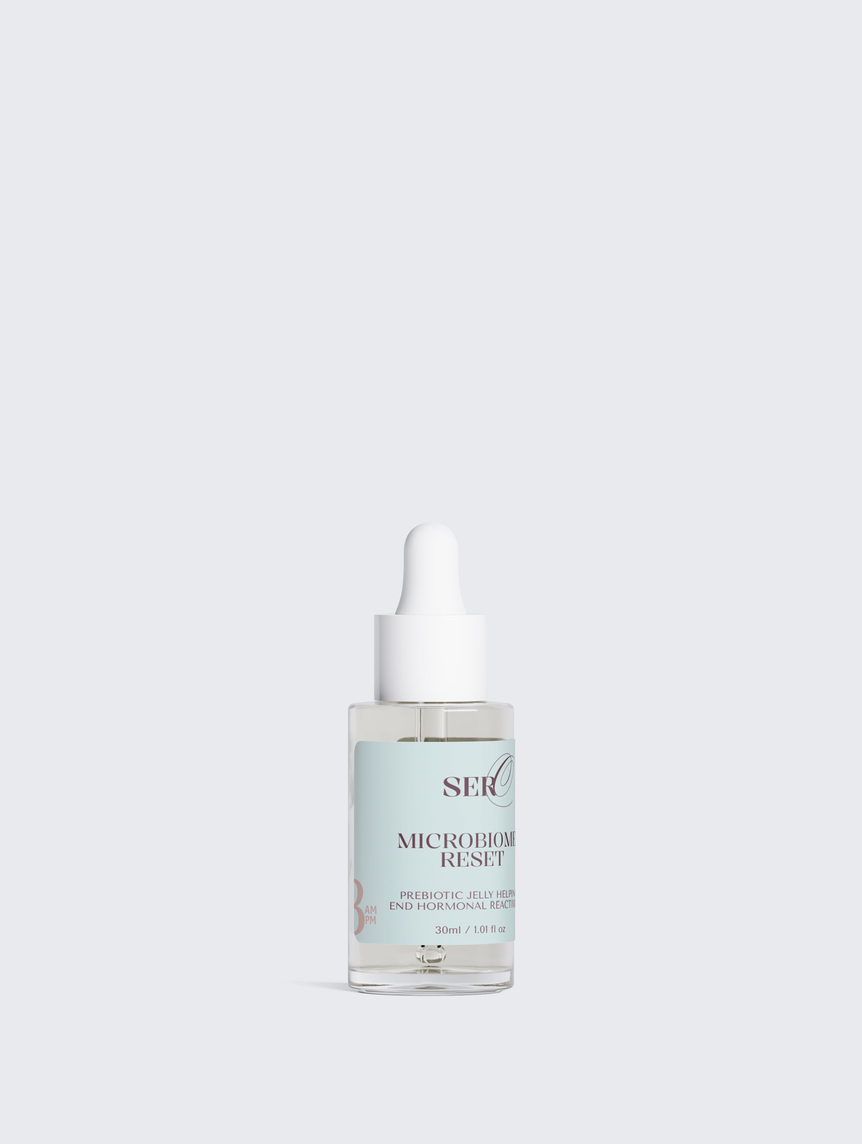 Microbiome Reset Serum key ingredients — prebiotics and hyaluronic acid for menopause skin