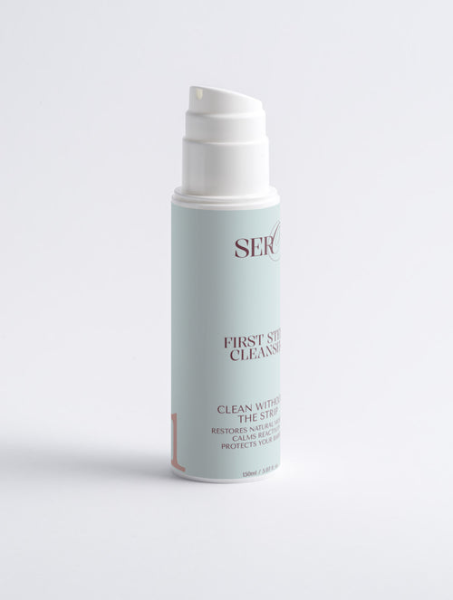 First Step oil-to-milk cleanser bottle — menopause skincare by Face by SERO