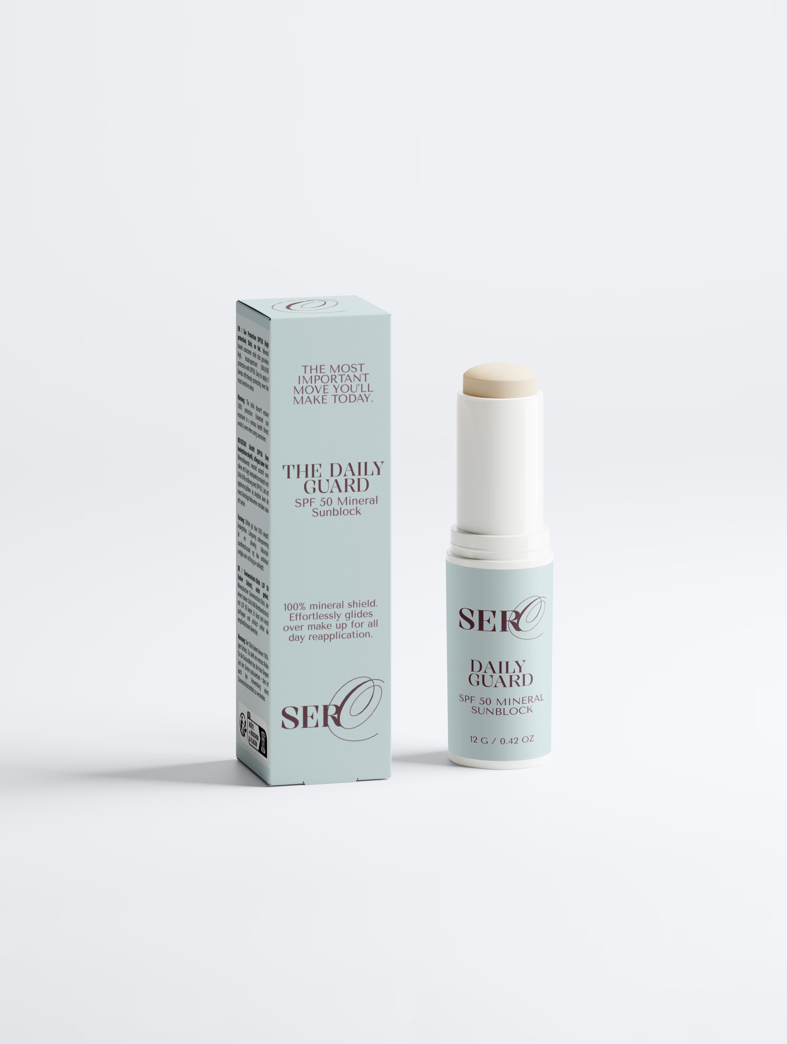 Daily Guard SPF 50 mineral sunblock stick by Face by SERO — menopause sun protection