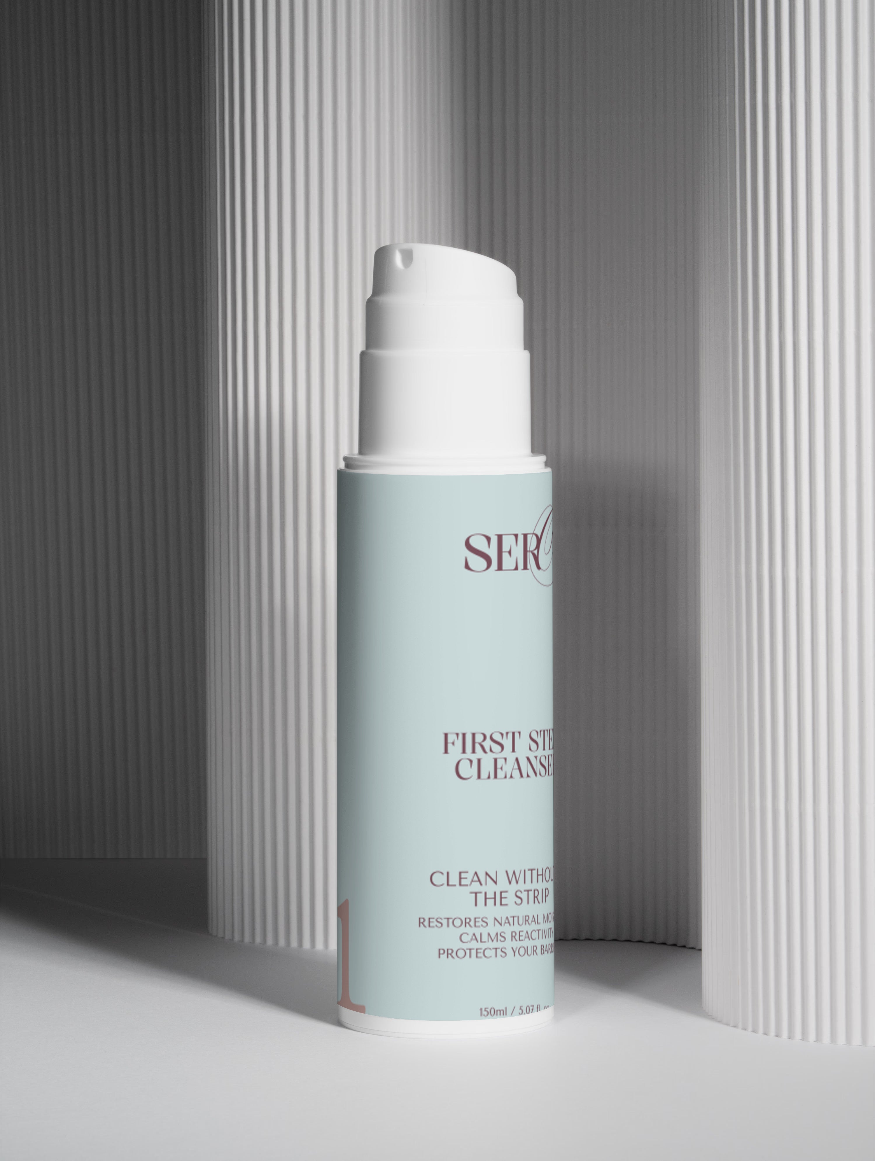 First Step oil-to-milk cleanser product packaging close-up by Face by SERO