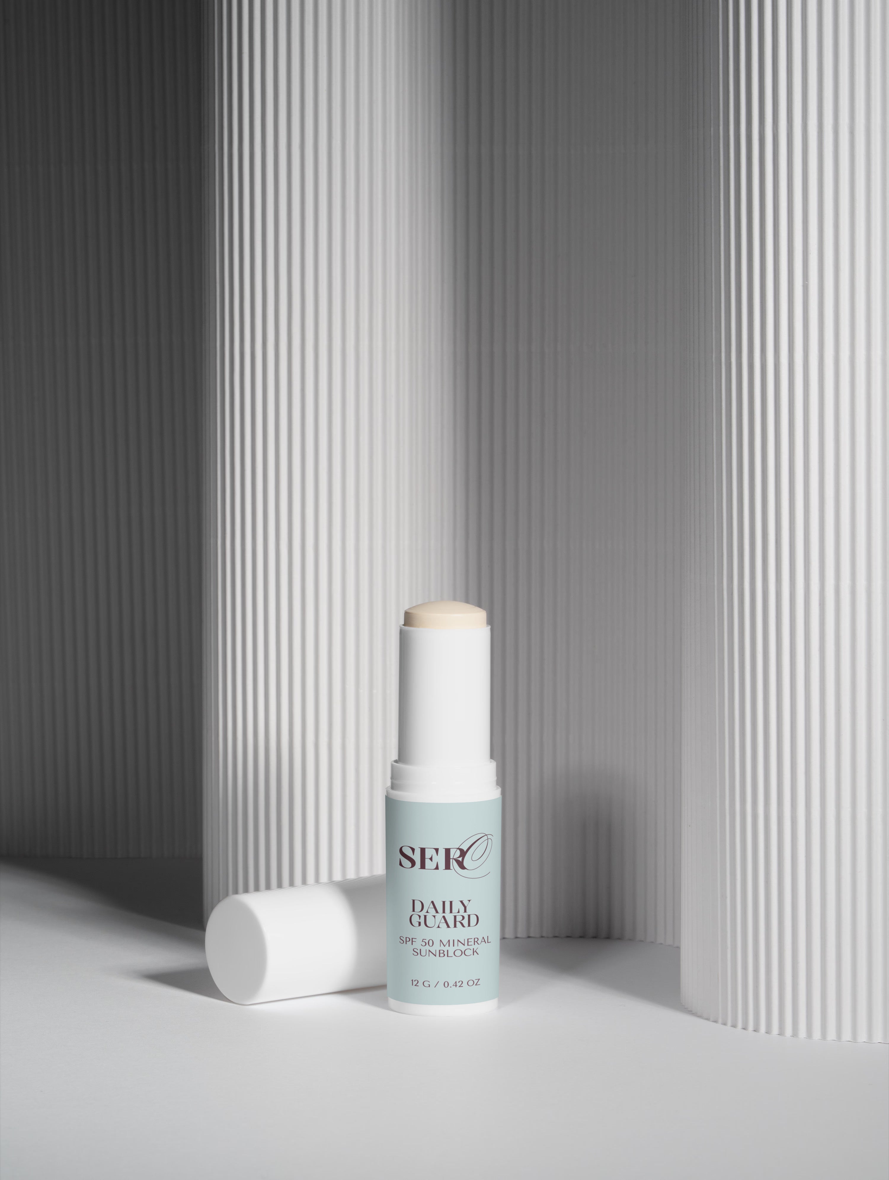 Daily Guard mineral sunblock packaging — organic SPF 50 for perimenopause and menopause skin